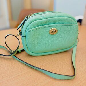 Authentic COACH camera bag in pale pistachio!